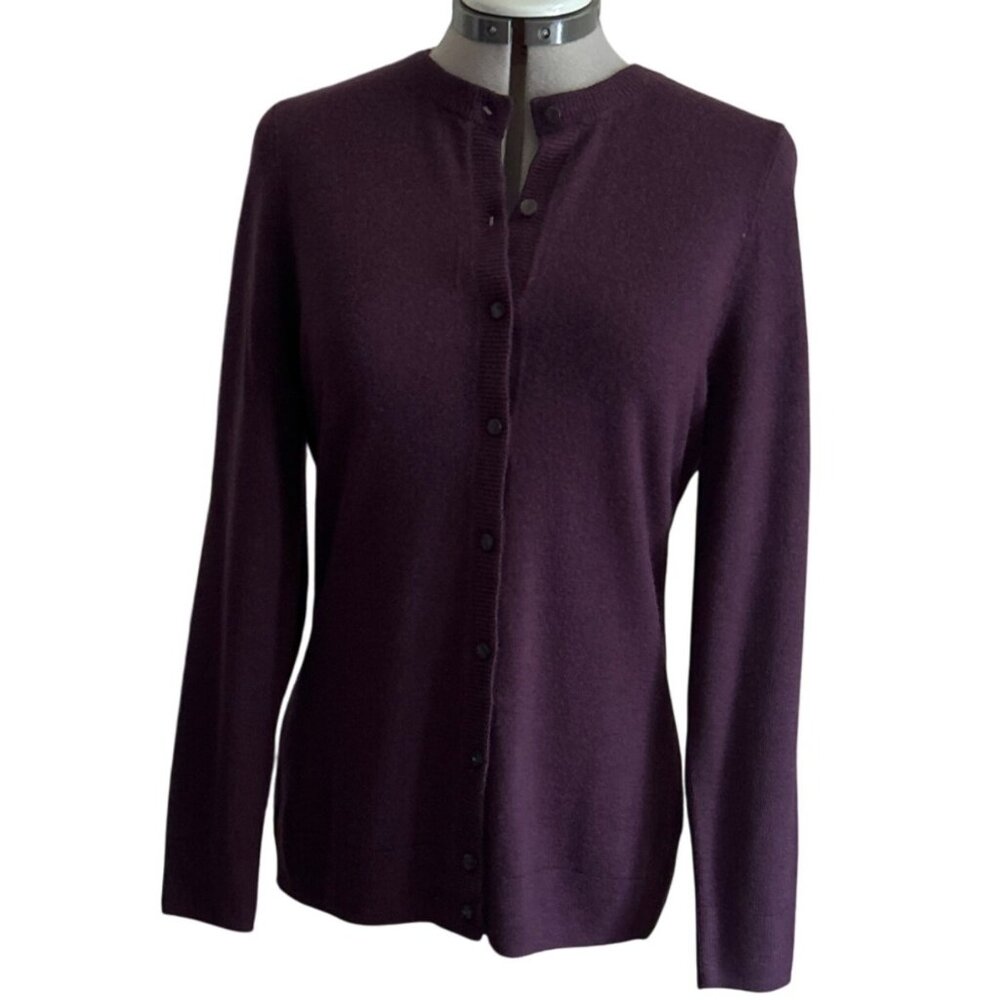 Croft & Barrow Purple Button-Front Acrylic Cardigan Sweater Womens Small